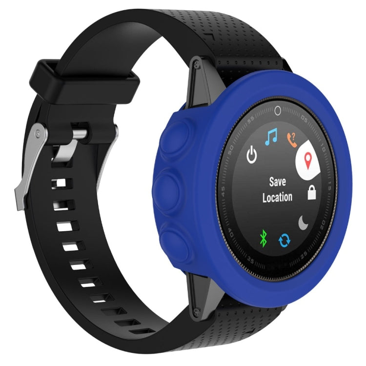 Solid Color Silicone Watch Protective Case for Garmin Fenix 5(Blue) - Screen Protector by ENKAY | Online Shopping UK | buy2fix