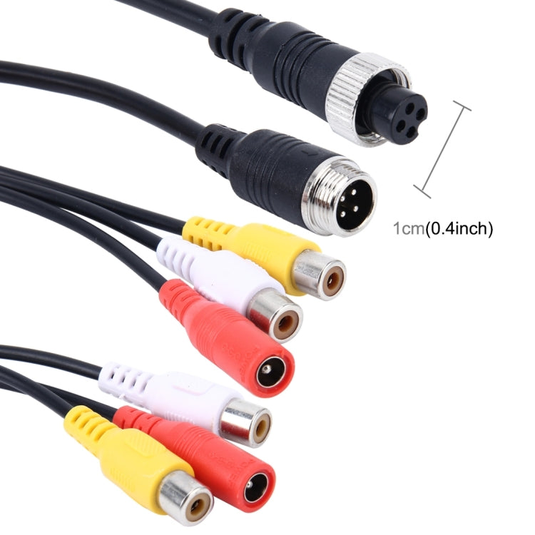 2 PCS 1 in 3 Ways Car Auto Monitor Camera DVR Male and Female 4 Pin Video Power Extension Cable Cord, Length: 34cm - DIY Cables by buy2fix | Online Shopping UK | buy2fix