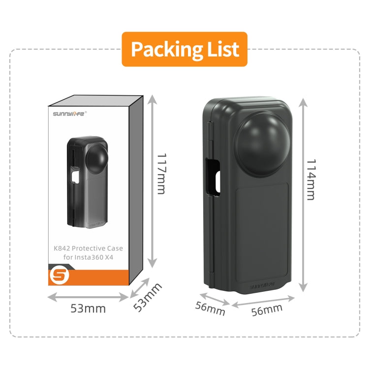 For Insta360 X4 Sunnylife Integrated Lens Screen Camera Cover Protector Screen Protective Case (Transparent Black) - Case & Bags by Sunnylife | Online Shopping UK | buy2fix