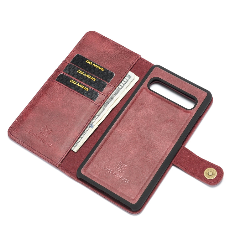 DG.MING Crazy Horse Texture Flip Detachable Magnetic Leather Case with Holder & Card Slots & Wallet for Galaxy S10 5G(Red) - Galaxy Phone Cases by DG.MING | Online Shopping UK | buy2fix