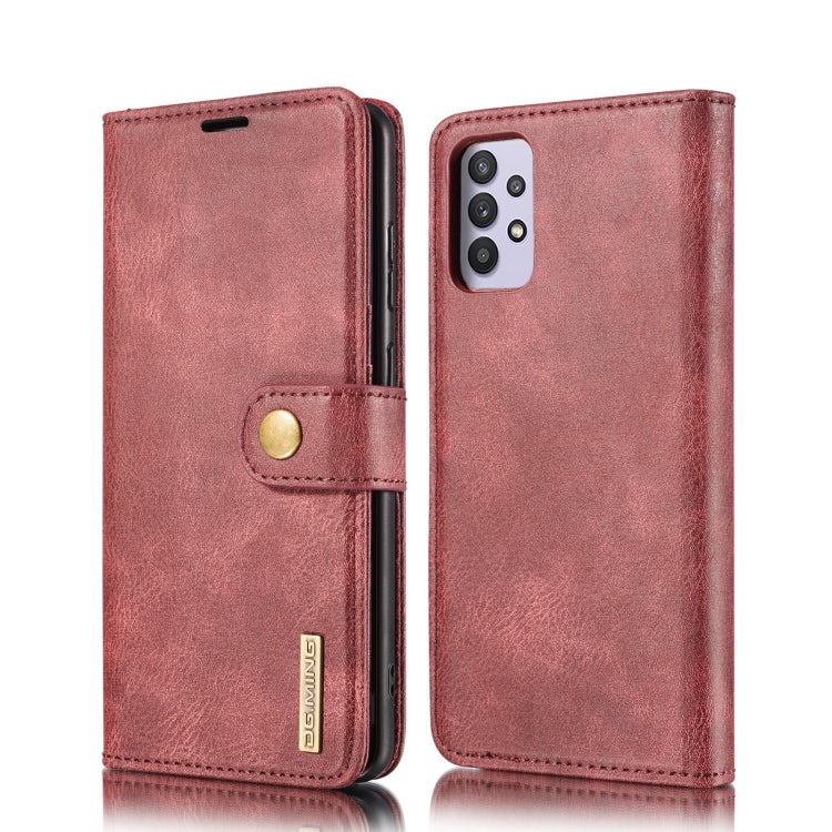 For Samsung Galaxy A32 5G DG.MING Crazy Horse Texture Flip Detachable Magnetic Leather Case with Holder & Card Slots & Wallet(Red) - Galaxy Phone Cases by DG.MING | Online Shopping UK | buy2fix