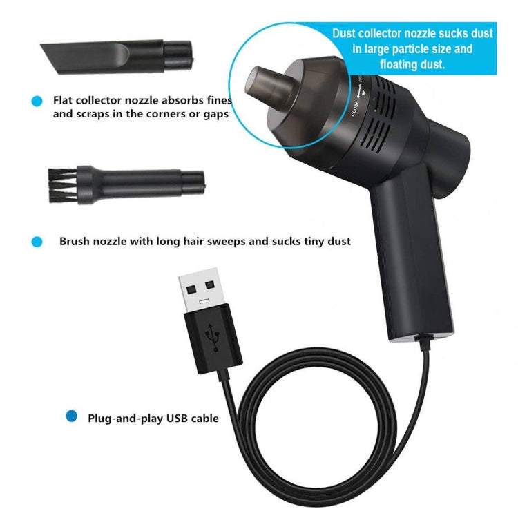 HK-6019D Portable Household Car Handheld Mini USB Vacuum Cleaner Dust Collector Cleaning Tools(Black) - Handheld Cleaner & Mops by buy2fix | Online Shopping UK | buy2fix
