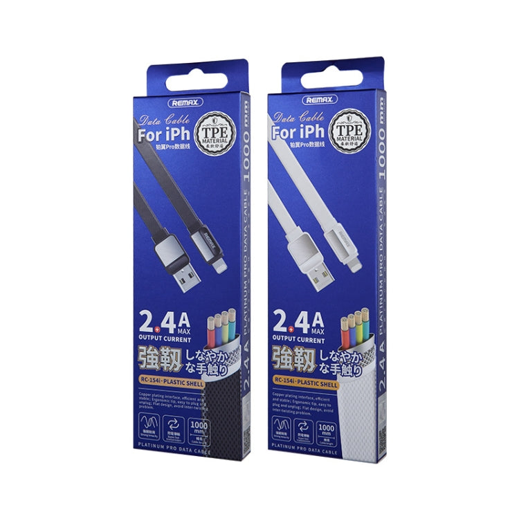 Remax RC-154i 2.4A 8 Pin Platinum Pro Charging Data Cable, Length: 1m (White) - Normal Style Cable by REMAX | Online Shopping UK | buy2fix