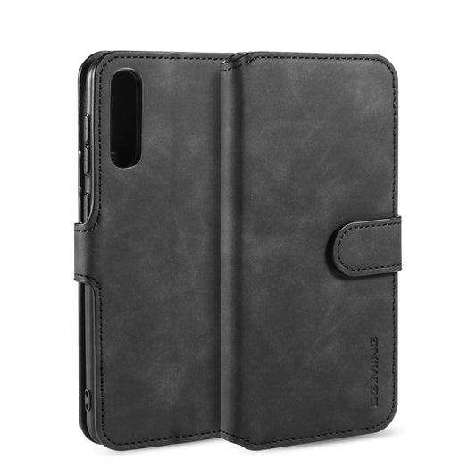 For Galaxy A30s / A50s DG.MING Retro Oil Side Horizontal Flip Case with Holder & Card Slots & Wallet(Black) - Galaxy Phone Cases by DG.MING | Online Shopping UK | buy2fix