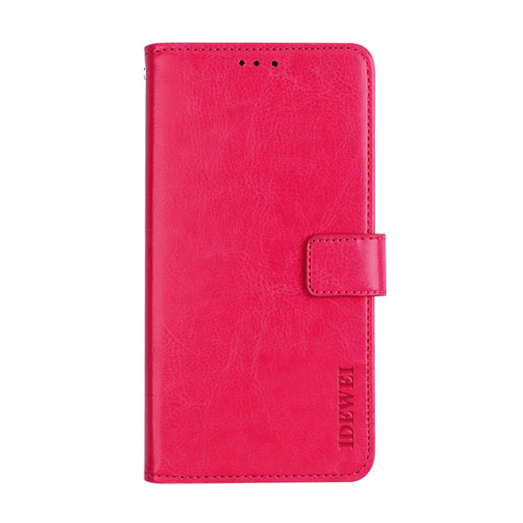 For Blackview A80S idewei Crazy Horse Texture Horizontal Flip Leather Case with Holder & Card Slots & Wallet(Rose Red) - More Brand by idewei | Online Shopping UK | buy2fix