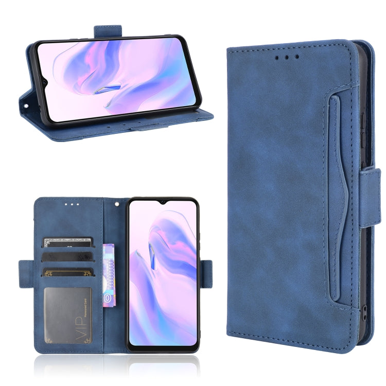 For Blackview A70 (2021) Skin Feel Calf Pattern Horizontal Flip Leather Case with Holder & Card Slots & Photo Frame(Blue) - More Brand by buy2fix | Online Shopping UK | buy2fix