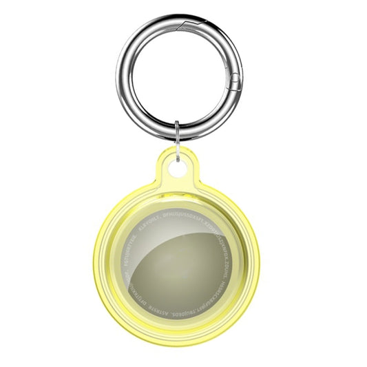 All-inclusive Clear Crystal Shockproof Protective Cover Case with Keychain Hook Loop For AirTag(Yellow) - Key Chain Series by MOMAX | Online Shopping UK | buy2fix