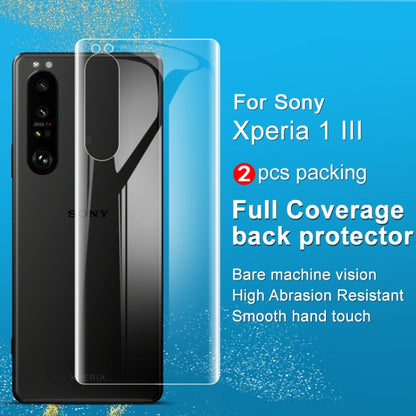 For Sony Xperia 1 III 2 PCS IMAK 0.15mm Curved Full Screen Protector Hydrogel Film Back Protector - Sony Tempered Glass by imak | Online Shopping UK | buy2fix