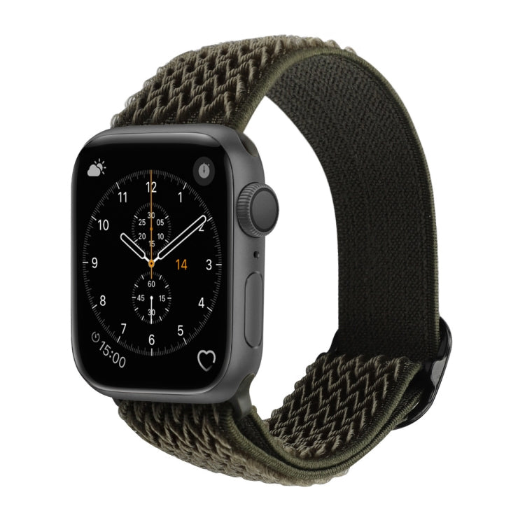 Wave Texture Nylon Watch Band For Apple Watch Ultra 49mm&Watch Ultra 2 49mm / Series 9&8&7 45mm / SE 3&SE 2&6&SE&5&4 44mm / 3&2&1 42mm(ArmyGreen) - Watch Bands by buy2fix | Online Shopping UK | buy2fix