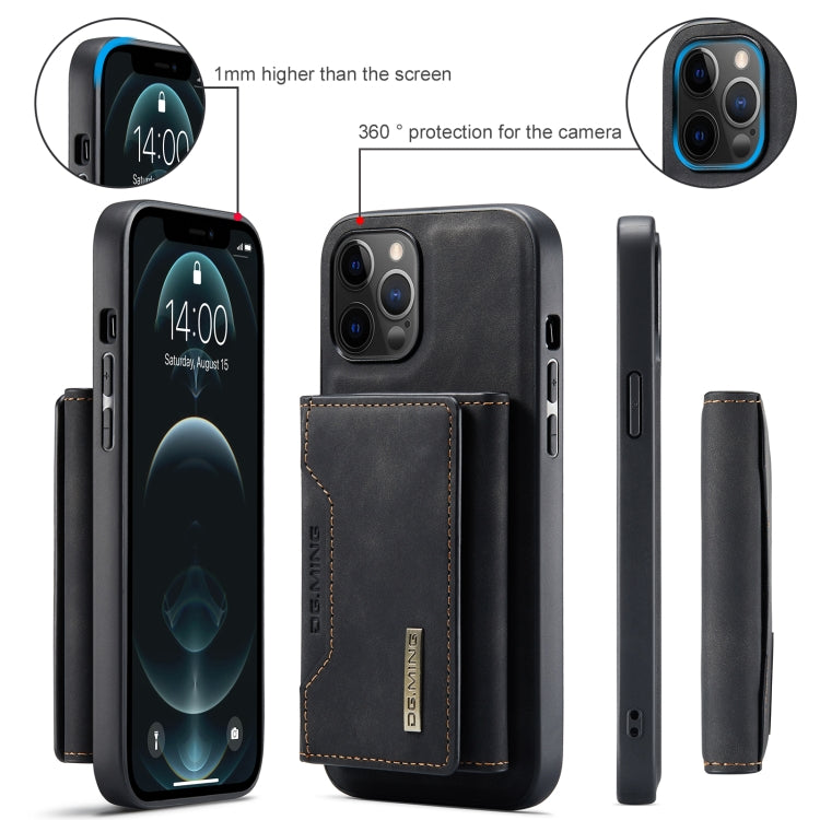 For iPhone 12 Pro Max DG.MING M2 Series 3-Fold Multi Card Bag + Magnetic Back Cover Shockproof Case with Wallet & Holder Function(Black) - iPhone 12 Pro Max Cases by DG.MING | Online Shopping UK | buy2fix