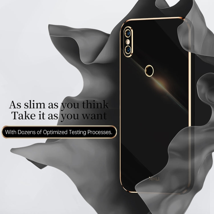 For Xiaomi Mi 8 XINLI Straight 6D Plating Gold Edge TPU Shockproof Case(White) - Xiaomi Cases by XINLI | Online Shopping UK | buy2fix