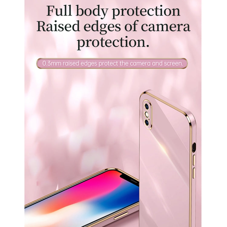 For iPhone X XINLI Straight 6D Plating Gold Edge TPU Shockproof Case with Ring Holder(Cherry Purple) - More iPhone Cases by XINLI | Online Shopping UK | buy2fix