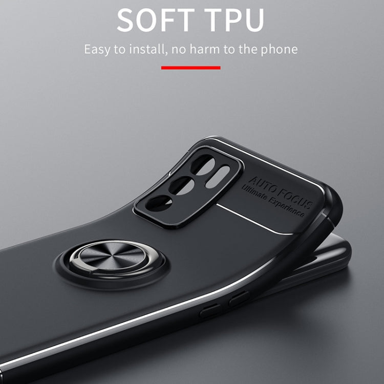 For OPPO A16 Metal Ring Holder 360 Degree Rotating TPU Case(Black) - OPPO Cases by buy2fix | Online Shopping UK | buy2fix