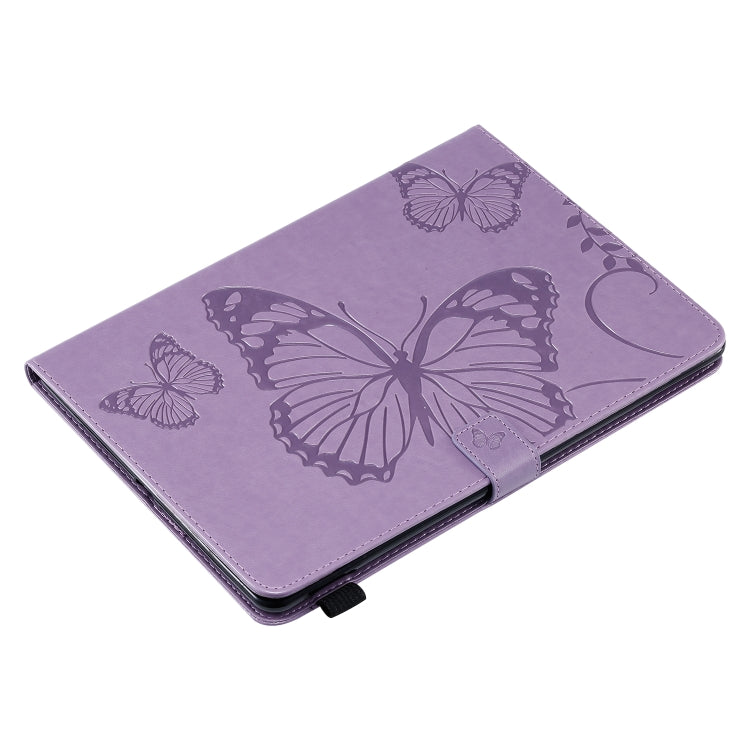 For iPad 10.2 / Pro 10.5 / Air  2019 Pressed Printing Butterfly Pattern Horizontal Flip PU Leather Case with Holder & Card Slots & Wallet & Pen Slot(Purple) - iPad Air (2019) Cases by buy2fix | Online Shopping UK | buy2fix