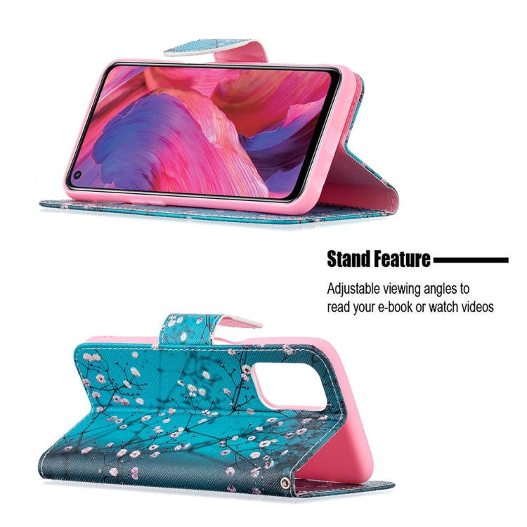 For OPPO A74 / A93 / A54 5G Colored Drawing Pattern Horizontal Flip Leather Case with Holder & Card Slots & Wallet(Plum Blossom) - OPPO Cases by buy2fix | Online Shopping UK | buy2fix