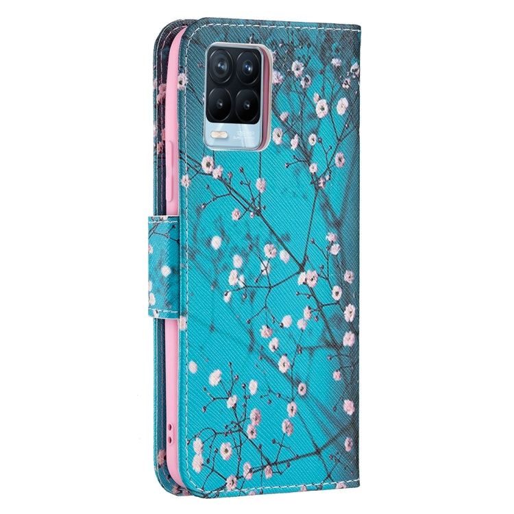 For OPPO Realme 8 / Realme 8 Pro Colored Drawing Pattern Horizontal Flip Leather Case with Holder & Card Slots & Wallet(Plum Blossom) - Realme Cases by buy2fix | Online Shopping UK | buy2fix