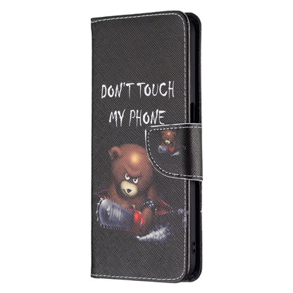 For OPPO Realme 8 5G / Realme V13 Colored Drawing Pattern Horizontal Flip Leather Case with Holder & Card Slots & Wallet(Bear) - Realme Cases by buy2fix | Online Shopping UK | buy2fix