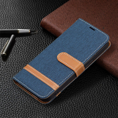 For iPhone 13 mini Color Matching Denim Texture Horizontal Flip Leather Case with Holder & Card Slots & Wallet & Lanyard (Dark Blue) - iPhone 13 mini Cases by buy2fix | Online Shopping UK | buy2fix