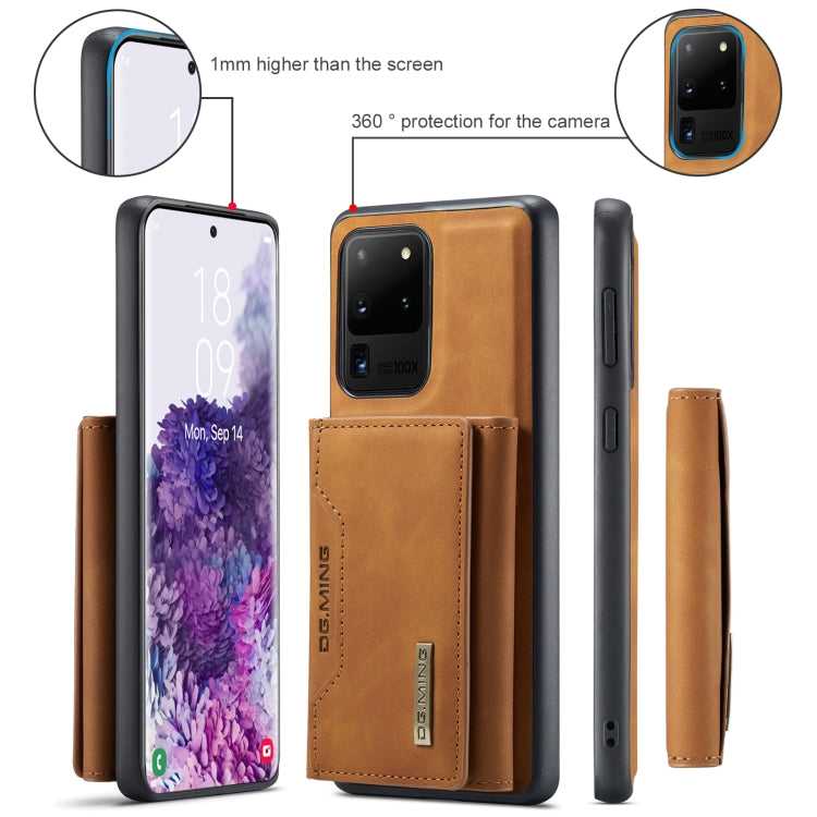 For Samsung Galaxy S20 Ultra DG.MING M2 Series 3-Fold Multi Card Bag Back Cover Shockproof Case with Wallet & Holder Function(Brown) - Galaxy Phone Cases by DG.MING | Online Shopping UK | buy2fix