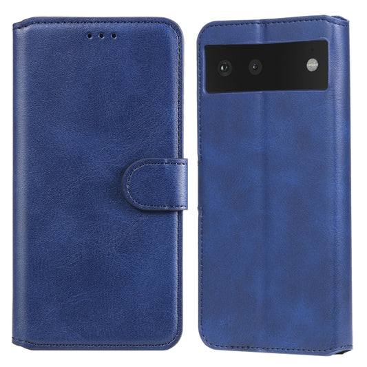 Classic Calf Texture PU + TPU Horizontal Flip Leather Case with Holder & Card Slots & Wallet For Google Pixel 6(Blue) - Google Cases by buy2fix | Online Shopping UK | buy2fix