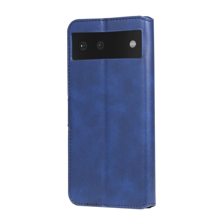 Classic Calf Texture PU + TPU Horizontal Flip Leather Case with Holder & Card Slots & Wallet For Google Pixel 6(Blue) - Google Cases by buy2fix | Online Shopping UK | buy2fix