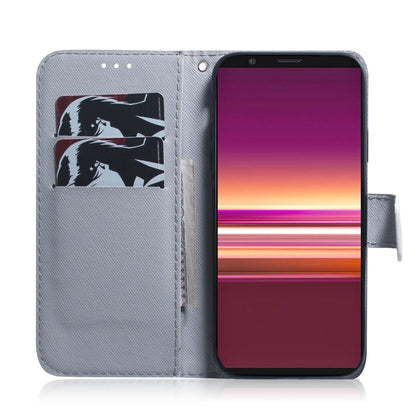 For Sony Xperia 5 Coloured Drawing Pattern Horizontal Flip PU Leather Case with Holder & Card Slots & Wallet(Oil Painting Owl) - Sony Cases by buy2fix | Online Shopping UK | buy2fix