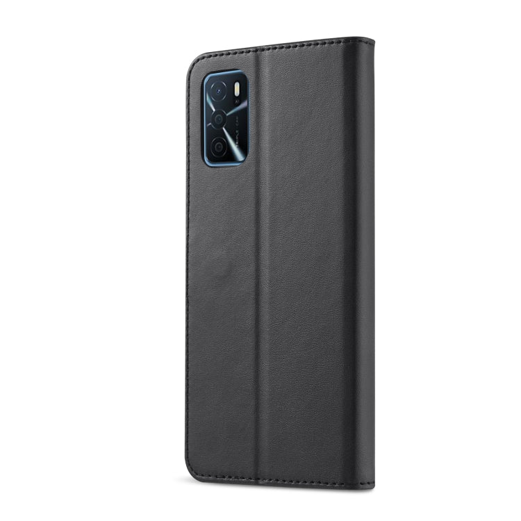 LC.IMEEKE Calf Texture Horizontal Flip Leather Case with Holder & Card Slots & Wallet For OPPO A16(Black) - OPPO Cases by LC.IMEEKE | Online Shopping UK | buy2fix