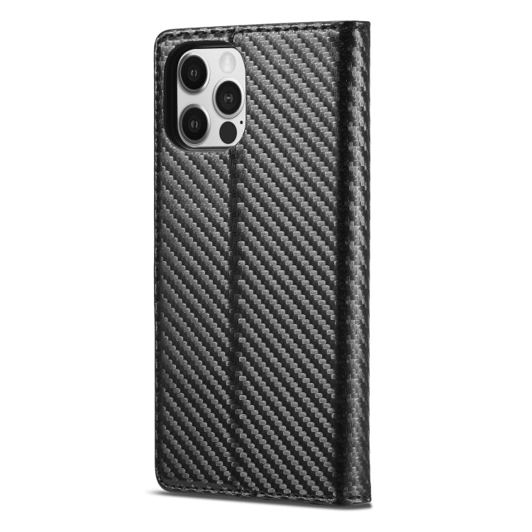 For iPhone 12 Pro Max LC.IMEEKE Carbon Fiber PU + TPU Horizontal Flip Leather Case with Holder & Card Slot & Wallet(Vertical Black) - iPhone 12 Pro Max Cases by LC.IMEEKE | Online Shopping UK | buy2fix