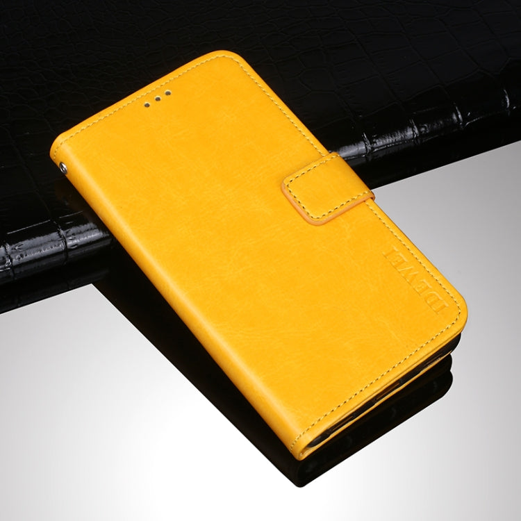 idewei Crazy Horse Texture Horizontal Flip Leather Case with Holder & Card Slots & Wallet For Motorola Edge 20 Pro(Yellow) - Motorola Cases by idewei | Online Shopping UK | buy2fix