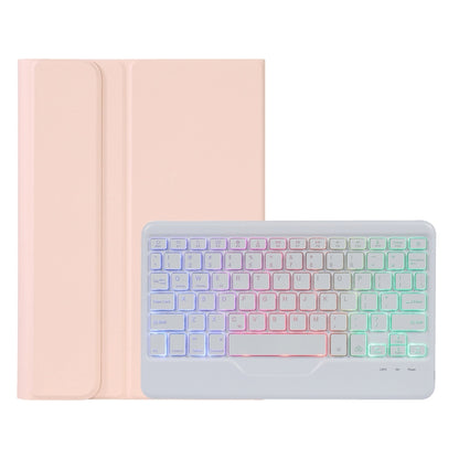 A0N5BS Ultra-thin Tri-color Backlight Detachable Lambskin Texture TPU Bluetooth Keyboard Leather Tablet Case with Holder For Xiaomi Pad 5 / 5 Pro(Pink) - Others Keyboard by buy2fix | Online Shopping UK | buy2fix