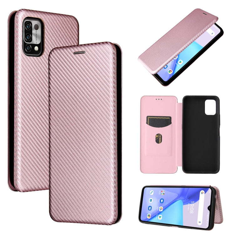 For UMIDIGI Power 5 Carbon Fiber Texture Horizontal Flip TPU + PC + PU Leather Case with Card Slot(Pink) - More Brand by buy2fix | Online Shopping UK | buy2fix