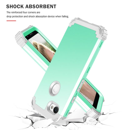 For Google Pixel 3a 3 in 1 Shockproof PC + Silicone Protective Case(Mint Green + Grey) - Google Cases by buy2fix | Online Shopping UK | buy2fix