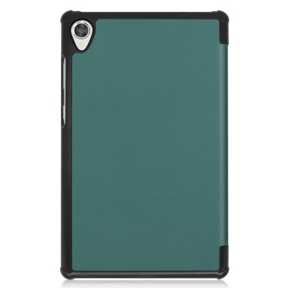 For Lenovo Tab M8 3rd Gen Custer Texture Horizontal Flip Leather Case with Three-folding Holder(Dark Green) - Lenovo by buy2fix | Online Shopping UK | buy2fix