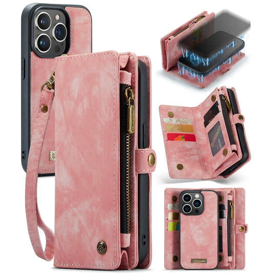 For iPhone 13 Pro Max CaseMe-008 Detachable Multifunctional Horizontal Flip Leather Case(Pink) - iPhone 13 Pro Max Cases by CaseMe | Online Shopping UK | buy2fix