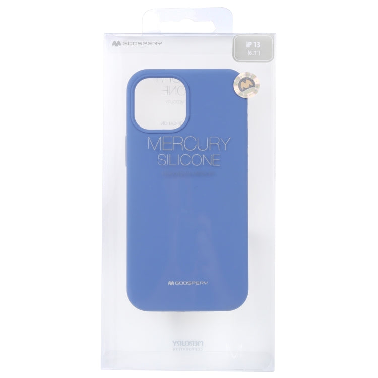 For iPhone 13 GOOSPERY SILICONE Solid Color Soft Liquid Silicone Shockproof Soft TPU Case(Blue) - iPhone 13 Cases by GOOSPERY | Online Shopping UK | buy2fix