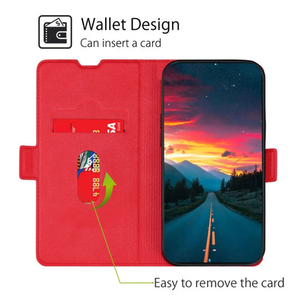 For iPhone 13 Ultra-thin Voltage Side Buckle PU + TPU Horizontal Flip Leather Case with Holder & Card Slot(Red) - iPhone 13 Cases by buy2fix | Online Shopping UK | buy2fix