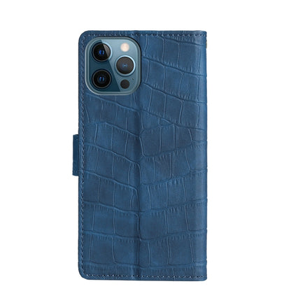 For iPhone 13 Pro Skin Feel Crocodile Texture Magnetic Clasp Horizontal Flip PU Leather Case with Holder & Card Slots & Wallet (Blue) - iPhone 13 Pro Cases by buy2fix | Online Shopping UK | buy2fix