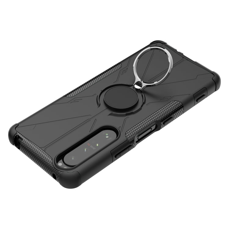 For Sony Xperia 1 III Armor Bear Shockproof PC + TPU Protective Case with Ring Holder(Black) - Sony Cases by buy2fix | Online Shopping UK | buy2fix