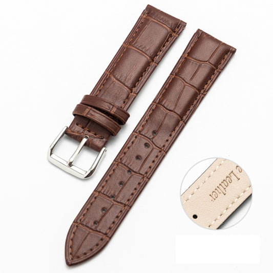 22mm Two-layer Cowhide Leather Bamboo Joint Texture Watch Band(Dark Brown) - Watch Bands by buy2fix | Online Shopping UK | buy2fix