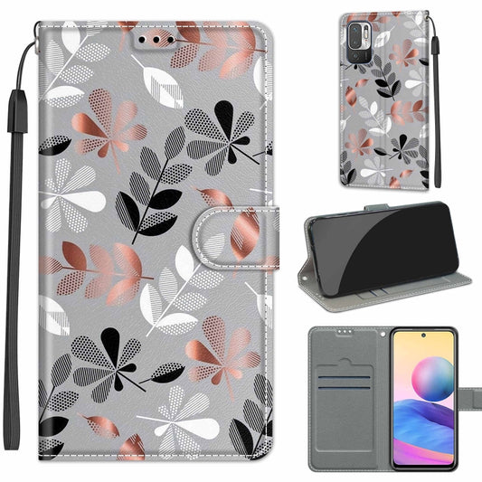 Voltage Coloured Drawing Magnetic Clasp Horizontal Flip PU Leather Case with Holder & Card Slots For Xiaomi Redmi Note 10 5G(C19 Material Flower) - Xiaomi Cases by buy2fix | Online Shopping UK | buy2fix