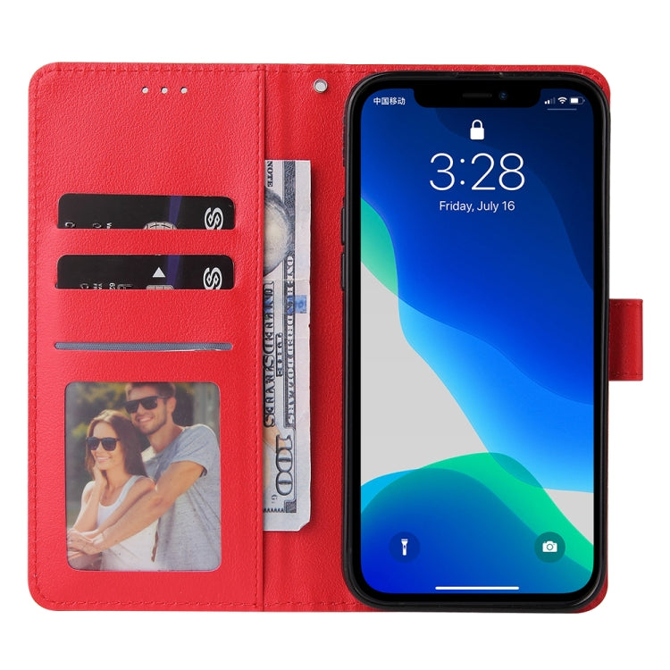 For iPhone 13 Pro Multifunctional Horizontal Flip Leather Case, with Three Card Slot & Holder & Photo Frame & Lanyard (Red) - iPhone 13 Pro Cases by buy2fix | Online Shopping UK | buy2fix