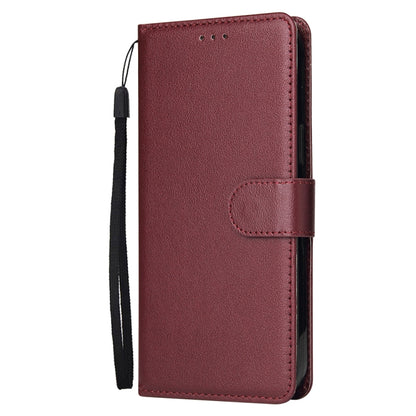 For iPhone 13 Pro Max Multifunctional Horizontal Flip Leather Case, with Three Card Slot & Holder & Photo Frame & Lanyard (Red Wine) - iPhone 13 Pro Max Cases by buy2fix | Online Shopping UK | buy2fix