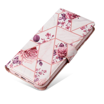 For iPhone 13 Pro Marble Bronzing Stitching Horizontal Flip PU Leather Case with Holder & Card Slots & Wallet & Photo Frame (Rose Gold) - iPhone 13 Pro Cases by buy2fix | Online Shopping UK | buy2fix