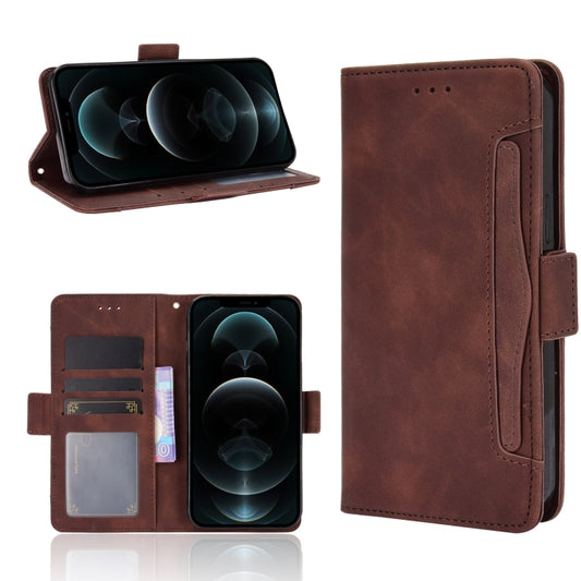 For iPhone 13 Pro Skin Feel Calf Pattern Horizontal Flip Leather Case with Holder & Card Slots & Photo Frame (Brown) - iPhone 13 Pro Cases by buy2fix | Online Shopping UK | buy2fix