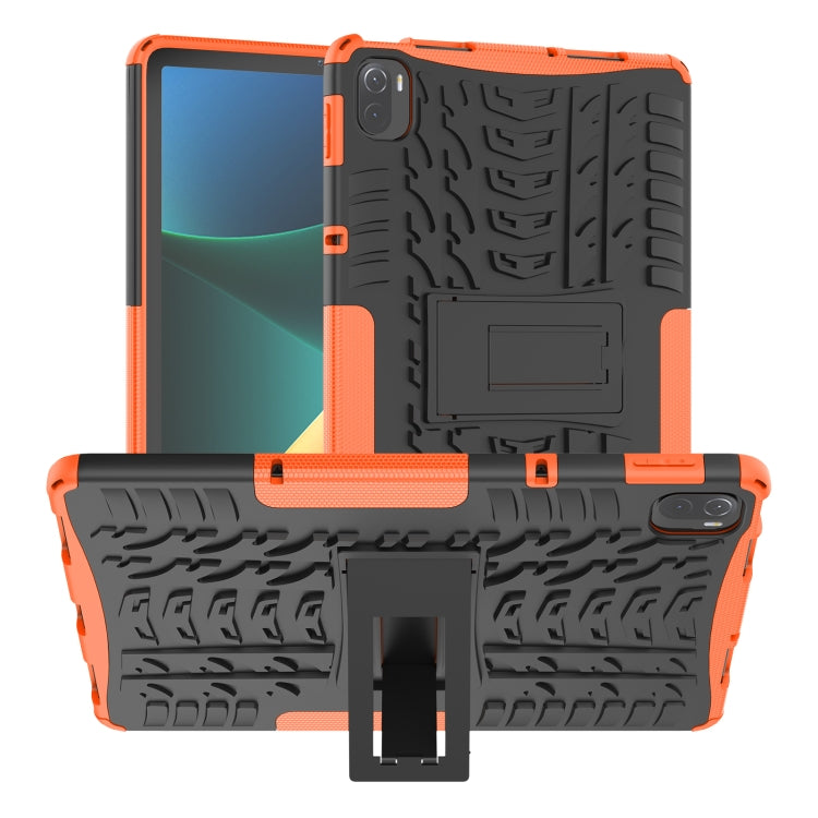 Tire Texture TPU + PC Shockproof Case with Holder For Xiaomi Pad 5 / 5 Pro(Orange) - More Tablet Cases by buy2fix | Online Shopping UK | buy2fix