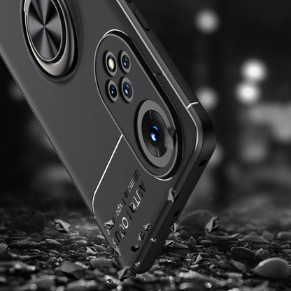 For Huawei Nova 9 Metal Ring Holder 360 Degree Rotating TPU Case(Black Blue) - Huawei Cases by buy2fix | Online Shopping UK | buy2fix