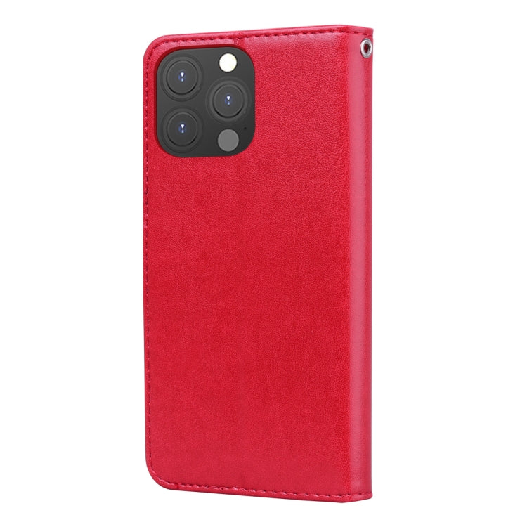 For iPhone 13 Pro Rose Embossed Horizontal Flip PU Leather Case with Holder & Card Slots & Wallet (Red) - iPhone 13 Pro Cases by buy2fix | Online Shopping UK | buy2fix