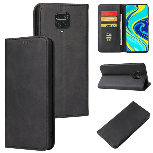 For Xiaomi Redmi Note 9 Pro Calf Texture Magnetic Horizontal Flip Leather Case with Holder & Card Slots & Wallet(Black) - Xiaomi Cases by buy2fix | Online Shopping UK | buy2fix