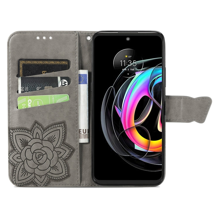 For Motorola Moto Edge 20 Lite Butterfly Love Flower Embossed Horizontal Flip Leather Case with Holder & Card Slots & Wallet & Lanyard(Gray) - Motorola Cases by buy2fix | Online Shopping UK | buy2fix