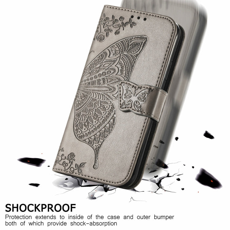 For Motorola Moto Edge 20 Lite Butterfly Love Flower Embossed Horizontal Flip Leather Case with Holder & Card Slots & Wallet & Lanyard(Gray) - Motorola Cases by buy2fix | Online Shopping UK | buy2fix